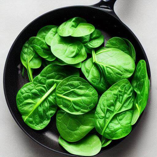 image of spinach in a pan