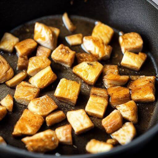 ginger chicken stew recipe chicken frying in the pan