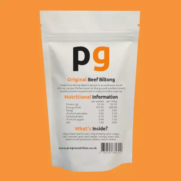 progro nutrition original beef biltong pack back