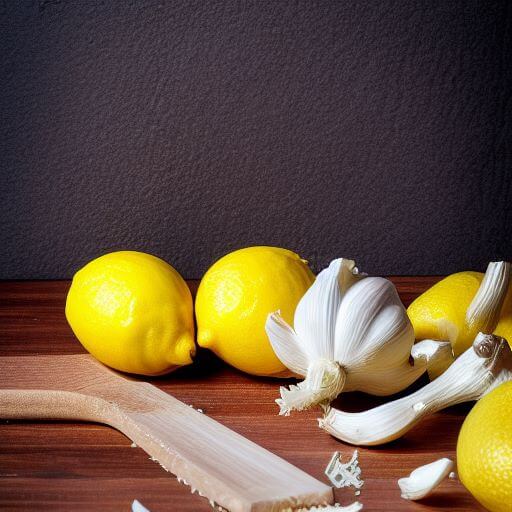 image of garlic clove and lemon