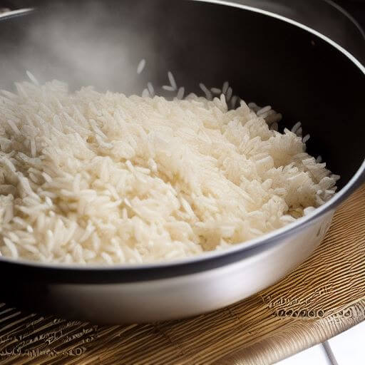 steaming rice