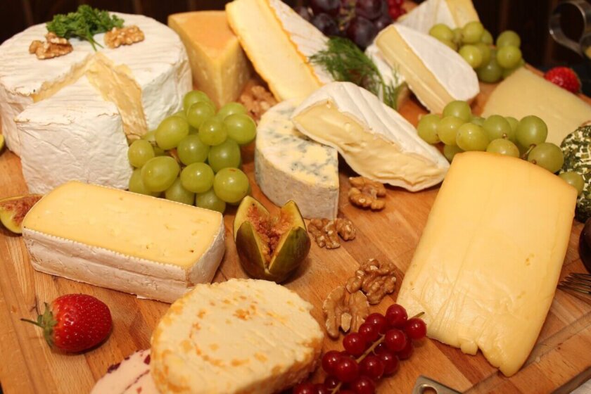 photo of highest protein cheese selection on cheeseboard featured image