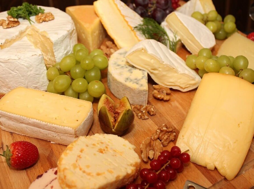 photo of highest protein cheese selection on cheeseboard featured image