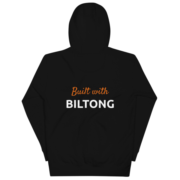 "Built with Biltong" Hoodie - Black - Image 3